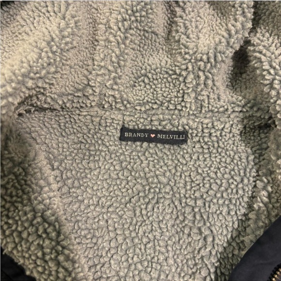 brandy melville navy sherpa jacket - Picture 2 of 3
